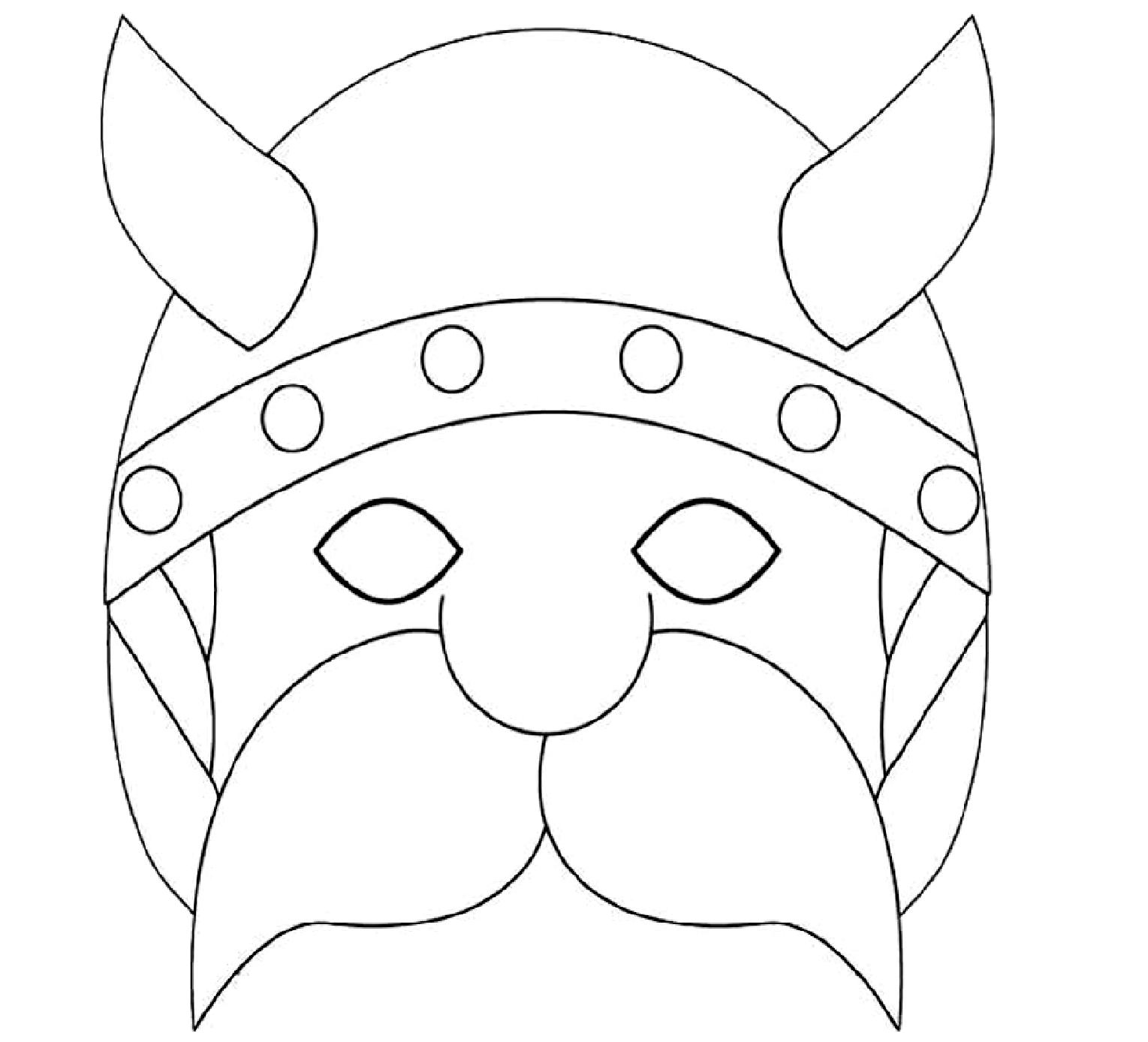 masque gaulois a colorier